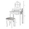Costway Vanity Wood Makeup Dressing Table Stool Jewelry Desk 4 White